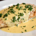 Parmesan Crusted Chicken with Creamy Garlic Sauce
