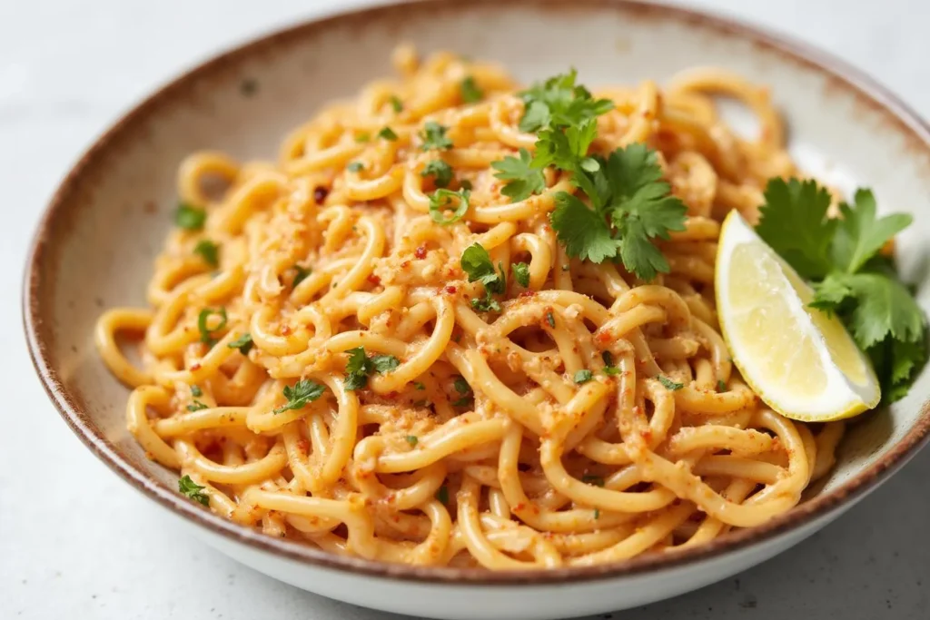 chicken ramen with garlic sauce
