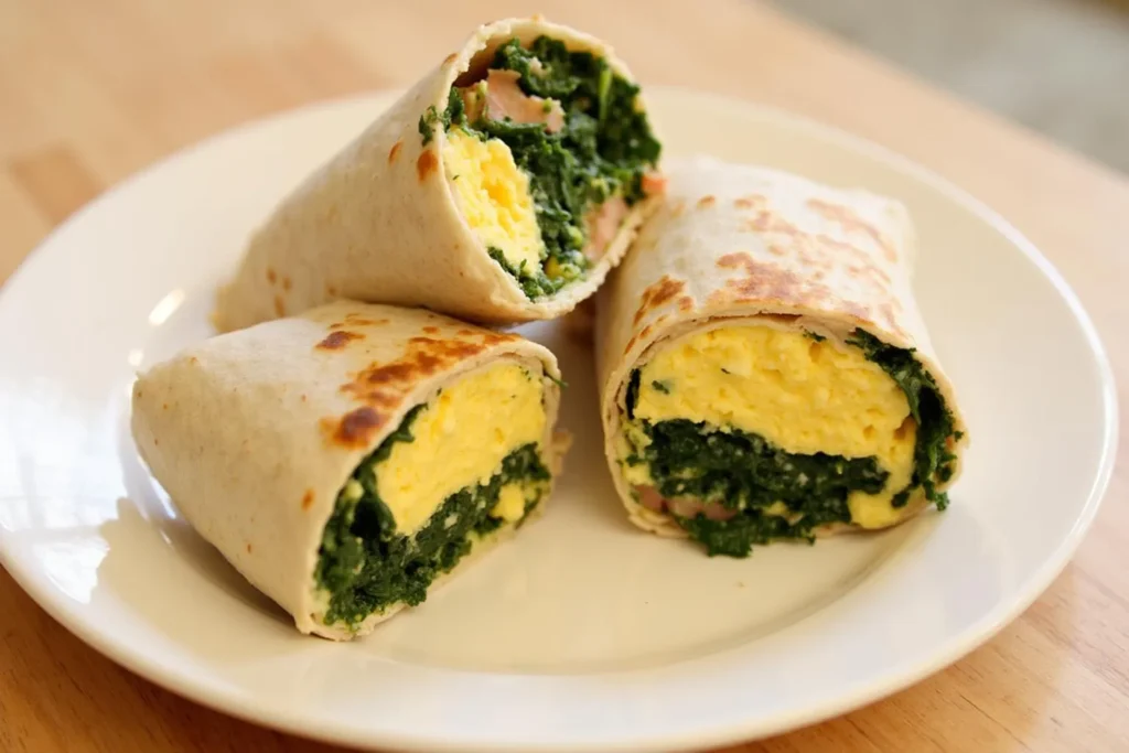 Egg and Spinach Breakfast Burrito