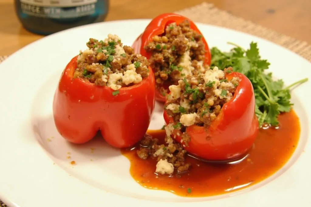 Lentil and Feta Stuffed Peppers