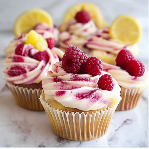 Lemon Raspberry Swirl Cupcakes