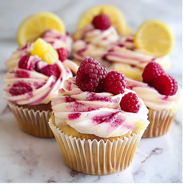 Lemon Raspberry Swirl Cupcakes