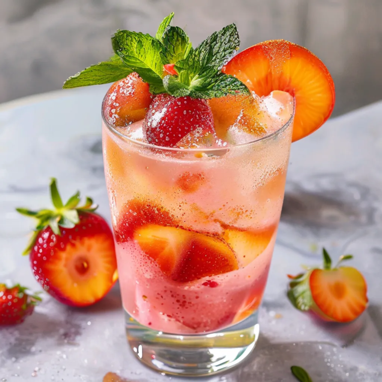 Strawberry and Peach Wine Slushie