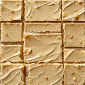 a group of square white and brown food items