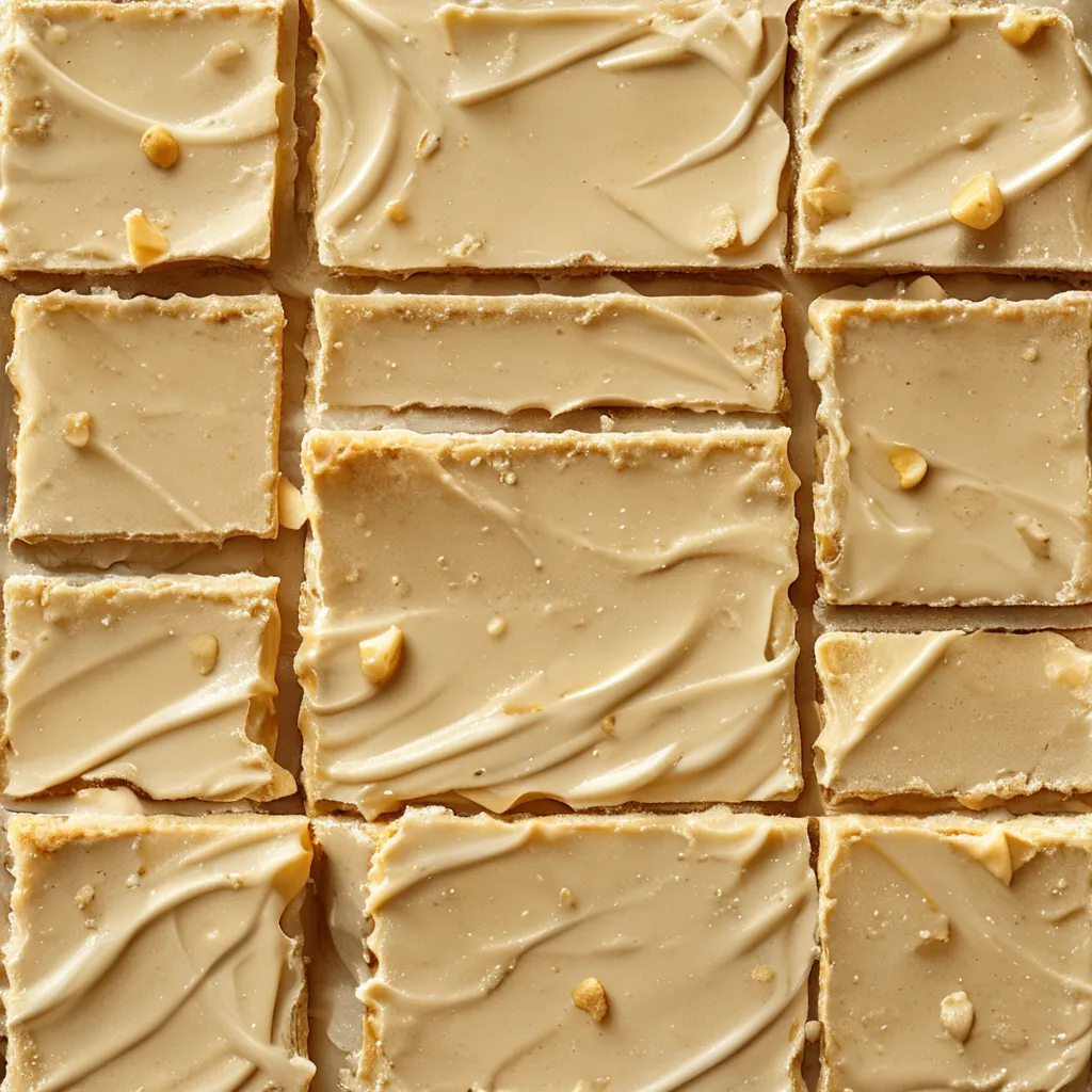 a group of square white and brown food items